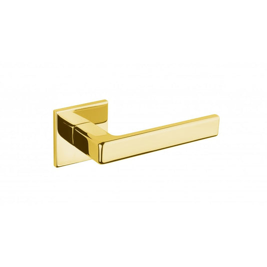 Atlantic UK Hardware Raw Brass Tupai Exclusivo 5S Line Portel Designer Lever on 5mm Slimline Square Rose XT3095S5SRB