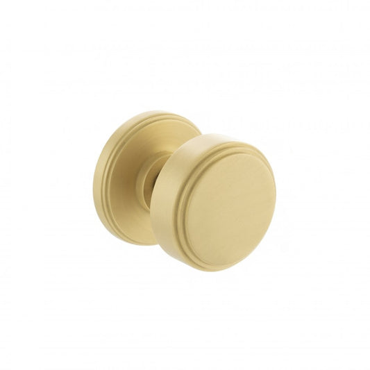 Atlantic UK Hardware Satin Brass Boulton Solid Brass Stepped Mortice Knob on Concealed Fix Rose MH350SMKSB