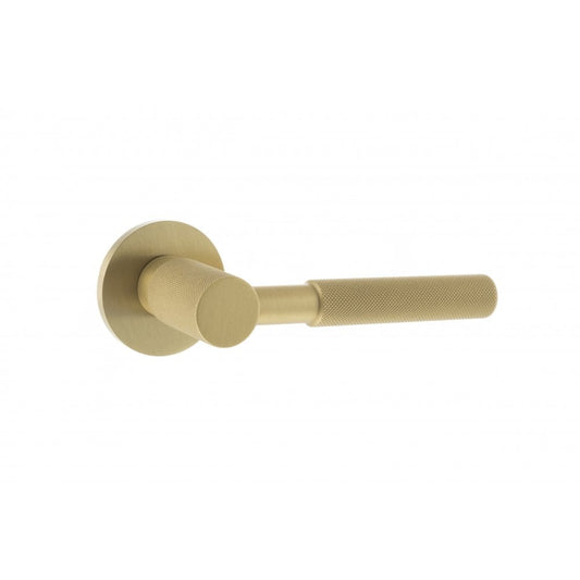 Atlantic UK Hardware Satin Brass Mason Designer Lever on 5mm Slimline Round Rose MHSR500SB