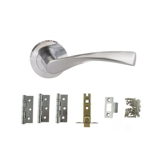 Atlantic UK Hardware Satin Chrome Atlantic Aqua Dorpac (3″ Latch + 3″x2″ Hinges x3) ADPECO20SC3