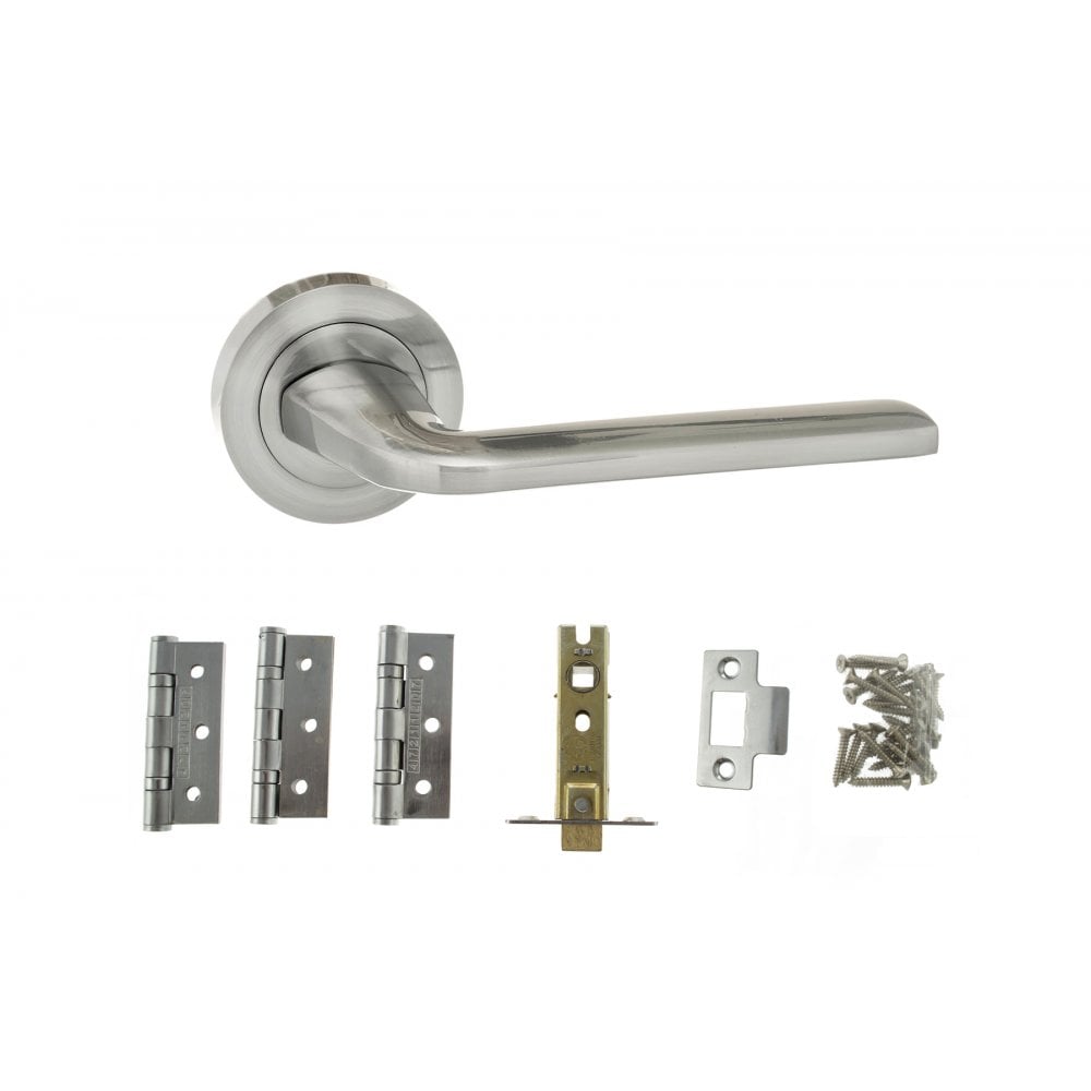 Atlantic UK Hardware Satin Chrome Atlantic Surf Dorpac (2.5″ Latch + 3″x2″ Hinges x3) ADPBECO60SC25