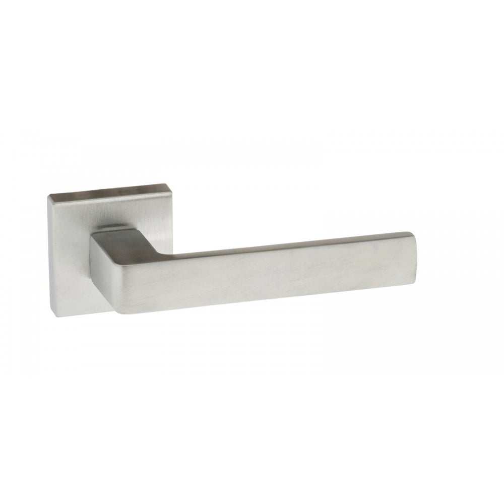 Atlantic UK Hardware Satin Chrome Forme Asti Designer Lever on Minimal Square Rose FMS254SC