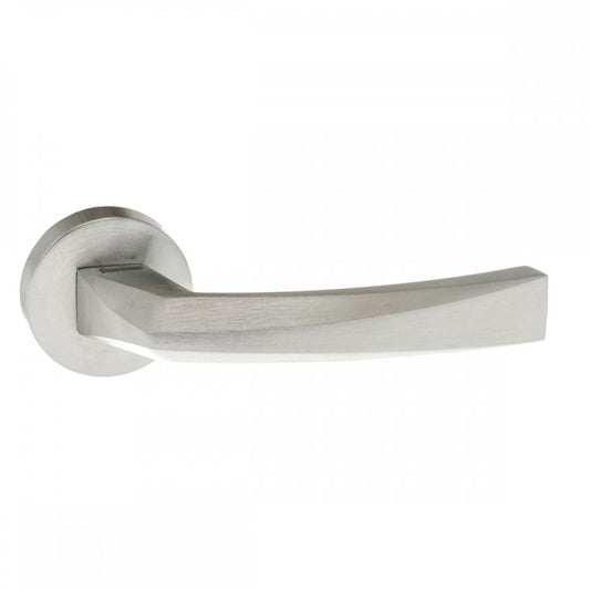 Atlantic UK Hardware Satin Chrome Forme Crystal Designer Lever on Minimal Round Rose FMR268SC