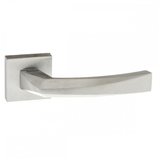 Atlantic UK Hardware Satin Chrome Forme Crystal Designer Lever on Minimal Square Rose FMS268SC