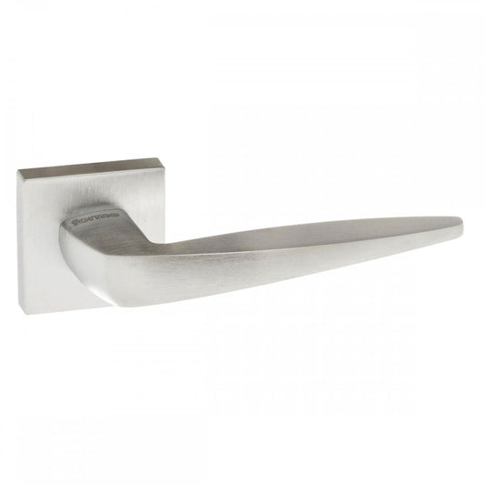 Atlantic UK Hardware Satin Chrome Forme Foglia Designer Lever on Minimal Square Rose FMS272SC