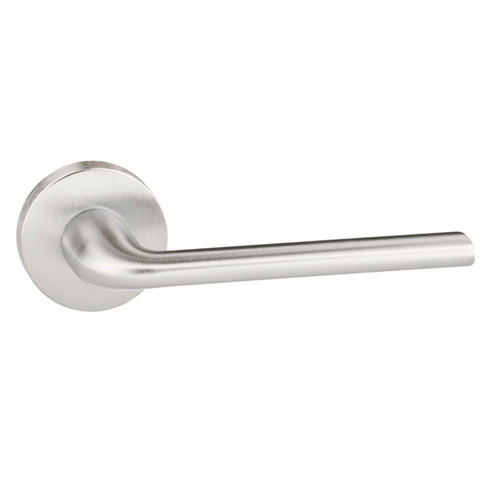 Atlantic UK Hardware Satin Chrome Forme Milly Designer Lever on Minimal Round Rose FMR133SC