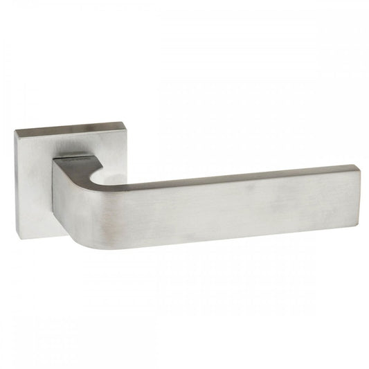 Atlantic UK Hardware Satin Chrome Forme Monza Designer Lever on Minimal Square Rose FMS413SC