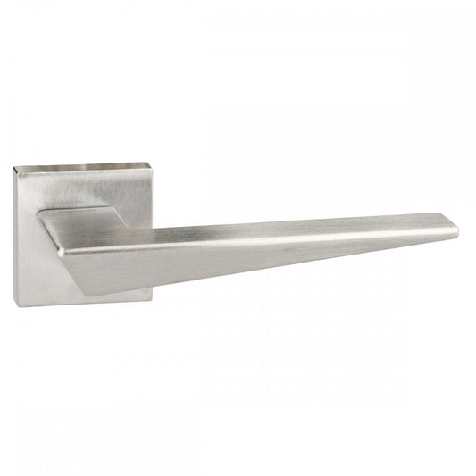 Atlantic UK Hardware Satin Chrome Forme Naxos Designer Lever on Minimal Square Rose FMS215SC