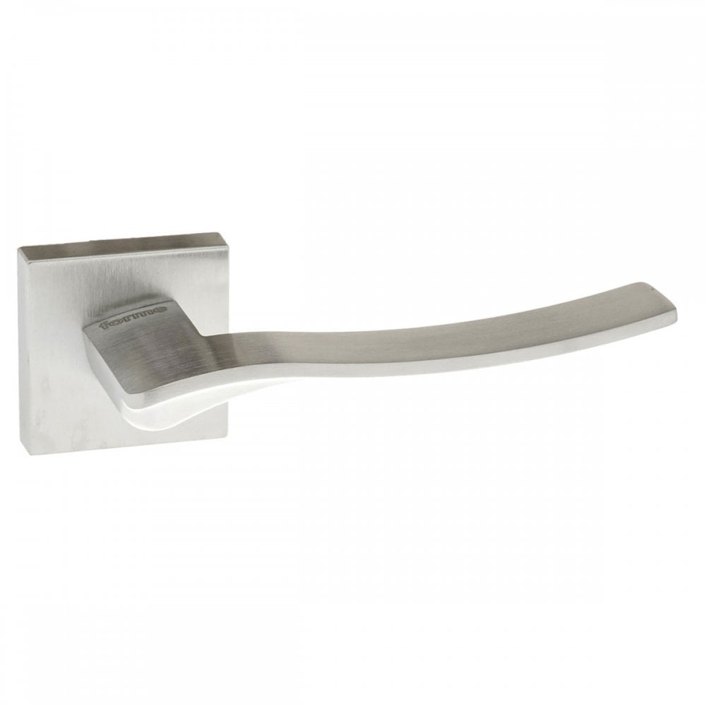 Atlantic UK Hardware Satin Chrome Forme Olimpia Designer Lever on Minimal Square Rose FMS280SC