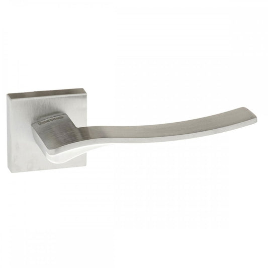Atlantic UK Hardware Satin Chrome Forme Olimpia Designer Lever on Minimal Square Rose FMS280SC