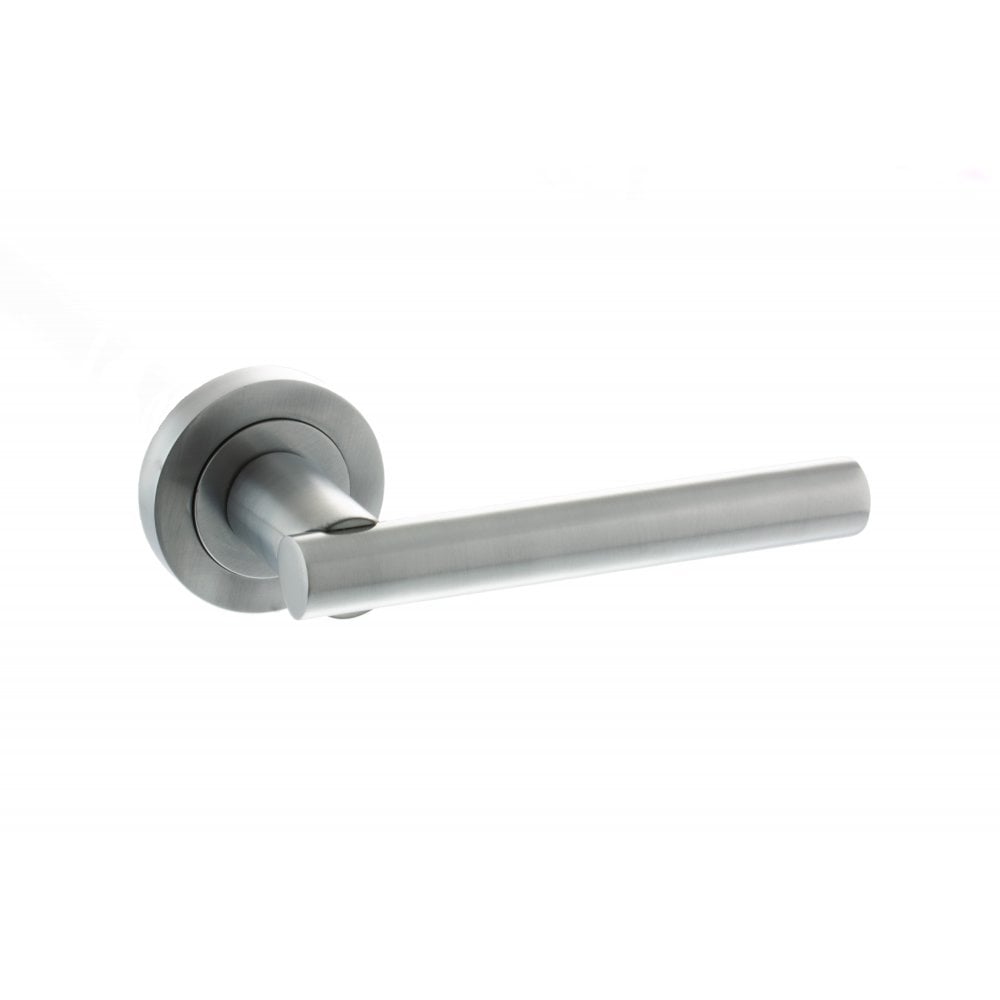 Atlantic UK Hardware Satin Chrome Nebraska Lever on Round Rose S28RSC