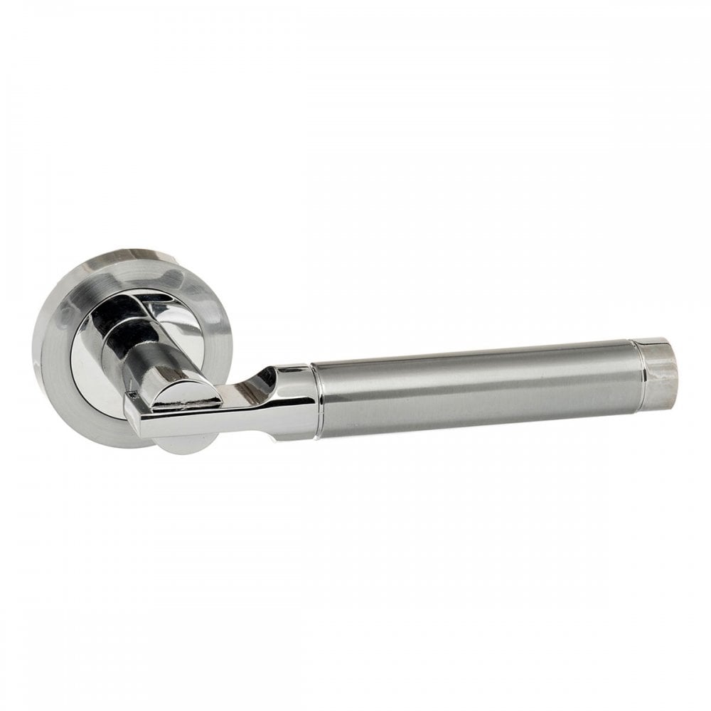 Atlantic UK Hardware Satin Chrome/Polished Chrome Dakota Lever on Round Rose S36RSCPC