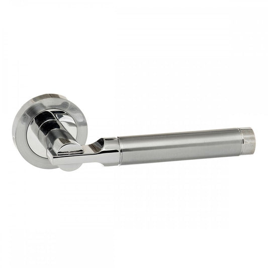Atlantic UK Hardware Satin Chrome/Polished Chrome Dakota Lever on Round Rose S36RSCPC