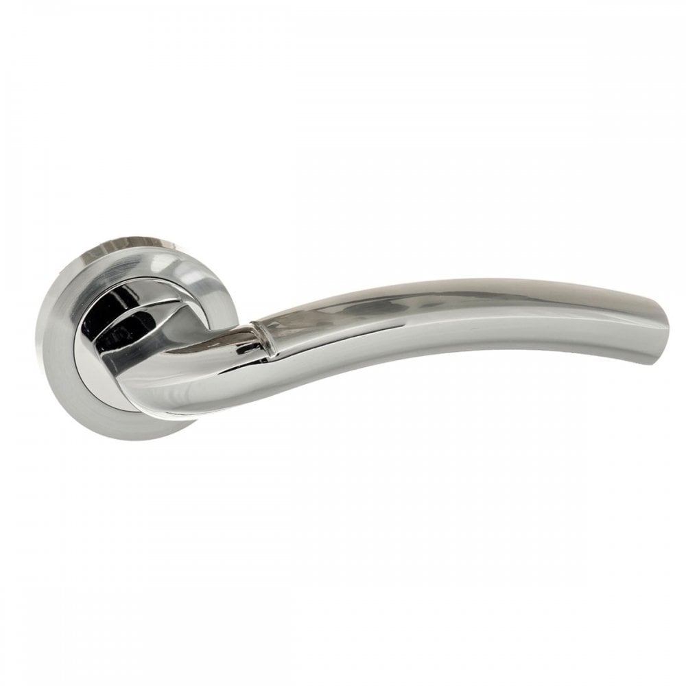 Atlantic UK Hardware Satin Chrome / Polished Chrome Eco Crest Aluminium Lever on Round Rose ECO50SCPC