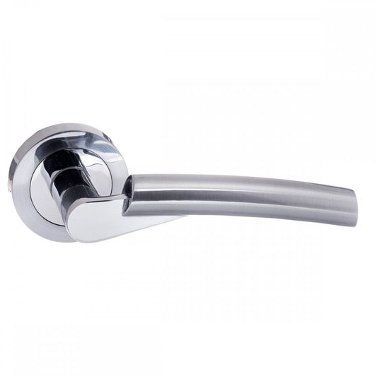 Atlantic UK Hardware Satin Chrome/Polished Chrome Florida Lever on Round Rose S32RSCPC
