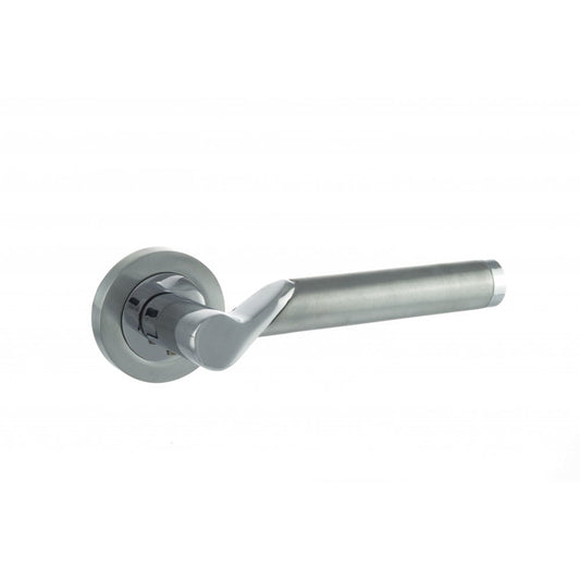 Atlantic UK Hardware Satin Chrome/Polished Chrome Hawaii Lever on Round Rose S38RSCPC