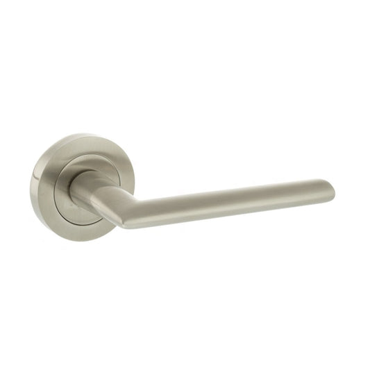 Atlantic UK Hardware Satin Nickel Alabama Lever on Round Rose S43RSN