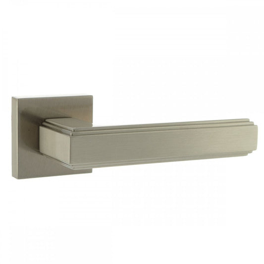 Atlantic UK Hardware Satin Nickel Forme Alila Designer Lever on Minimal Square Rose FMS293SN