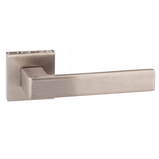 Atlantic UK Hardware Satin Nickel Forme Asti Designer Lever on Minimal Square Rose FMS254SN
