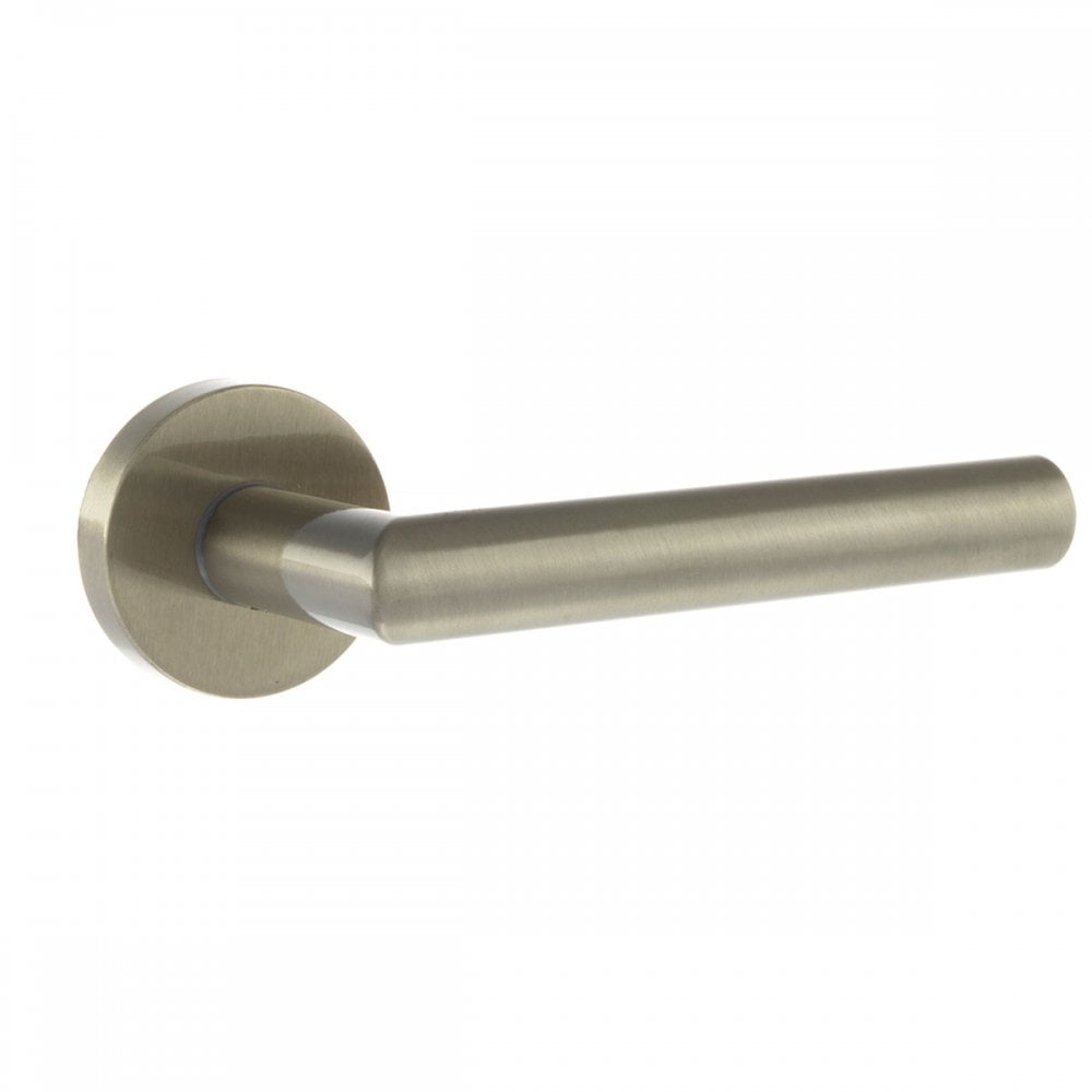 Atlantic UK Hardware Satin Nickel Forme Elle Designer Lever on Minimal Round Rose FMR236SN