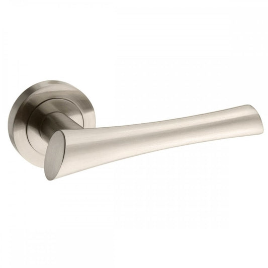 Atlantic UK Hardware Satin Nickel Mediterranean Corsica Lever on Round Rose M60SN