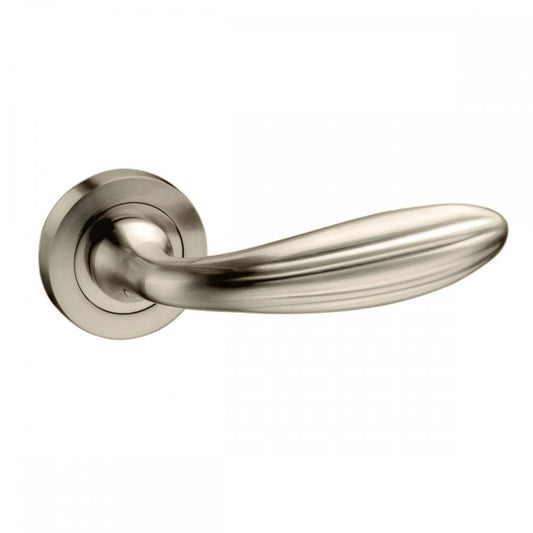 Atlantic UK Hardware Satin Nickel Mediterranean Terassa Lever on Round Rose M189SN
