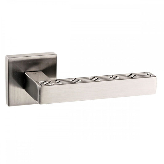 Atlantic UK Hardware Satin Nickel Pari Pizzoni Designer Lever on Flush Square Rose SP226SN