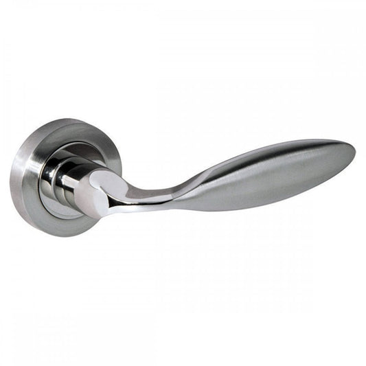 Atlantic UK Hardware Satin Nickel/Polished Nickel Mediterranean Ibiza Lever on Round Rose M46SNNP