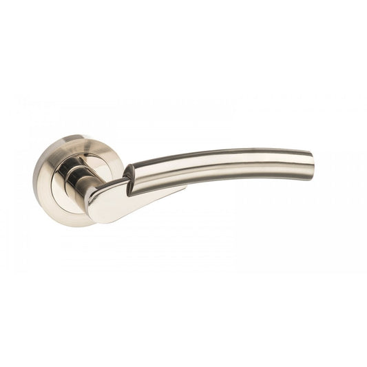 Atlantic UK Hardware Satin Nickel/Polished Nickel Mediterranean Messina Lever on Round Rose M53SNNP