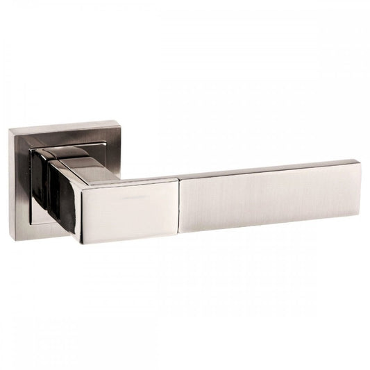 Atlantic UK Hardware Satin Nickel/Polished Nickel Pari Casalli Designer Lever on Square Rose SPC231SNNP