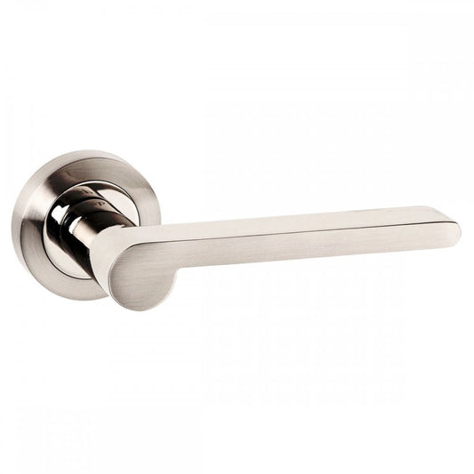 Atlantic UK Hardware Satin Nickel/Polished Nickel Pari Darrio Designer Lever on Round Rose SPM218SNNP