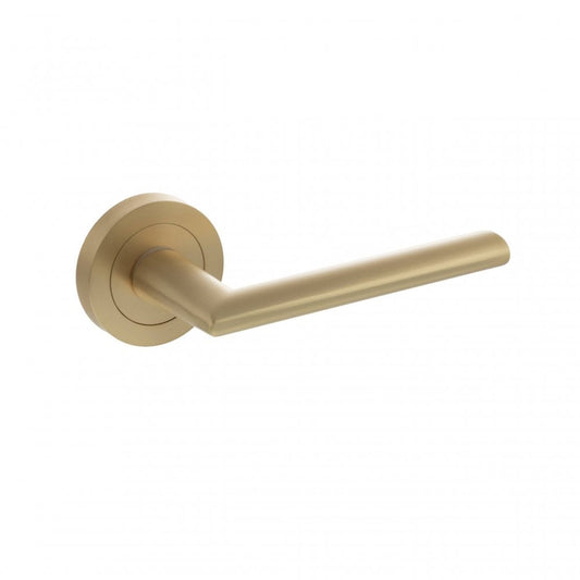Atlantic UK Hardware Status Satin Brass Alabama Lever Door Handle on Round Rose S43RSB