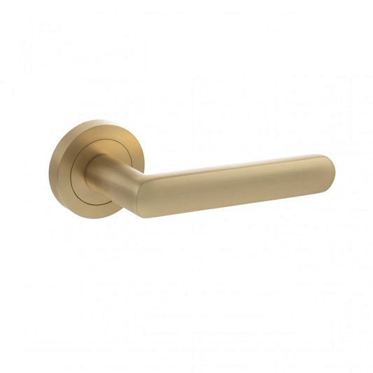 Atlantic UK Hardware Status Satin Brass Carolina Lever Door Handle on Round Rose S42RSB