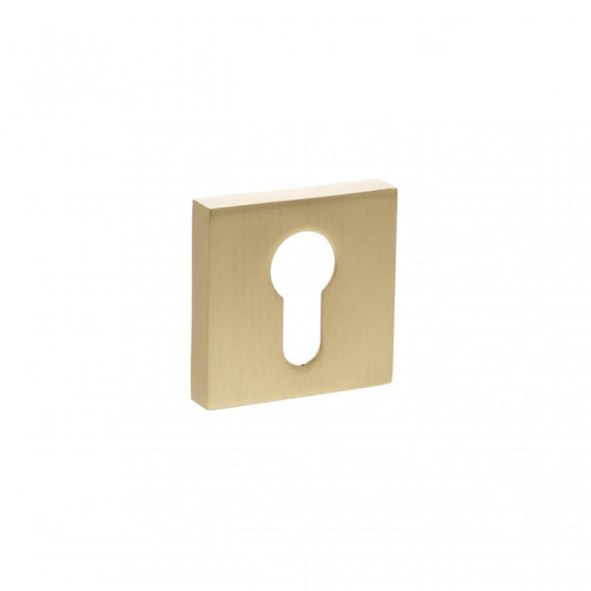 Atlantic UK Hardware Status Satin Brass Euro Escutcheons On Square Rose S4ESCESSB