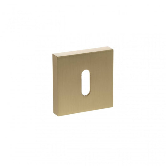 Atlantic UK Hardware Status Satin Brass Key Escutcheons On Square Rose S4ESCKSSB