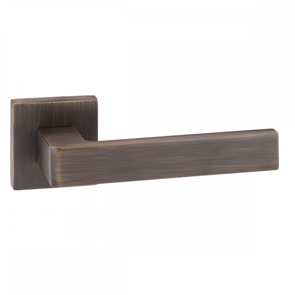 Atlantic UK Hardware Urban Bronze Forme Asti Designer Lever on Minimal Square Rose FMS254UB