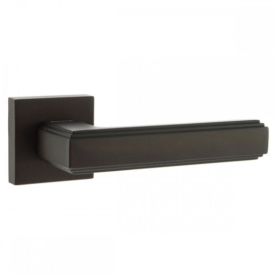 Atlantic UK Hardware Urban Dark Bronze Forme Alila Designer Lever on Minimal Square Rose FMS293UDB