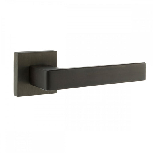 Atlantic UK Hardware Urban Dark Bronze Forme Asti Designer Lever on Minimal Square Rose FMS254UDB