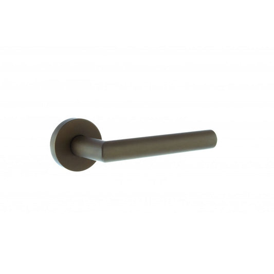Atlantic UK Hardware Urban Dark Bronze Forme Elle Designer Lever on Minimal Round Rose FMR236UDB