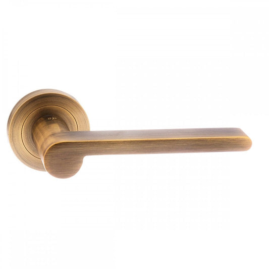 Atlantic UK Hardware Weathered Antique Bronze Pari Darrio Designer Lever on Round Rose SPM218WAB
