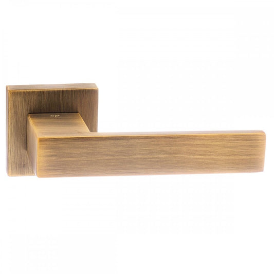 Atlantic UK Hardware Weathered Antique Bronze Pari Panetti Designer Lever on Flush Square Rose SP217WAB