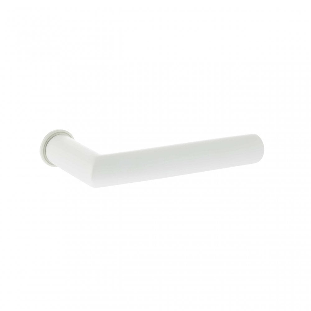 Atlantic UK Hardware White Tupai Exclusivo 5S Line Covela Lever Door Handle on Concealed Round Rose XT4002CRWH