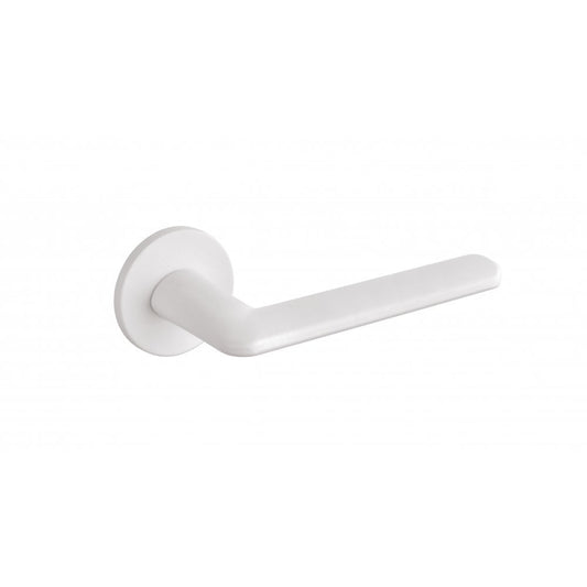 Atlantic UK Hardware White Tupai Exclusivo 5S Line Tavira Designer Lever on 5mm Slimline Round Rose XT3098R5SWH