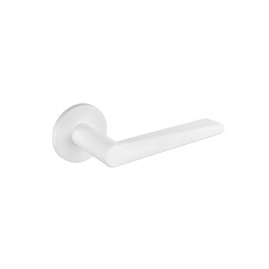 Atlantic UK Hardware White Tupai Exclusivo 5S Line Torrao Designer Lever on 5mm Slimline Round Rose XT1967R5SWH