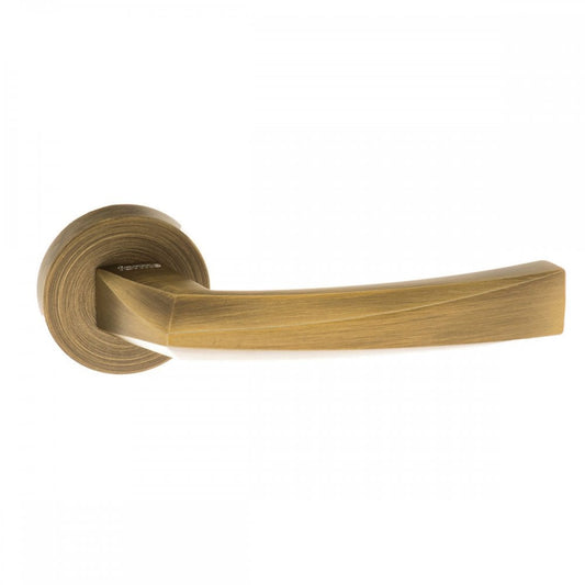 Atlantic UK Hardware Yester Bronze Forme Crystal Designer Lever on Minimal Round Rose FMR268YB