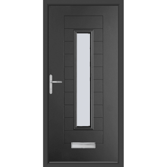 BCD Anthracite Grey Composite Lever Handle Door With Anthracite Frame 975X2050MM #1202