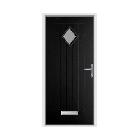 BCD anthracite grey composite lever handle door with white frame