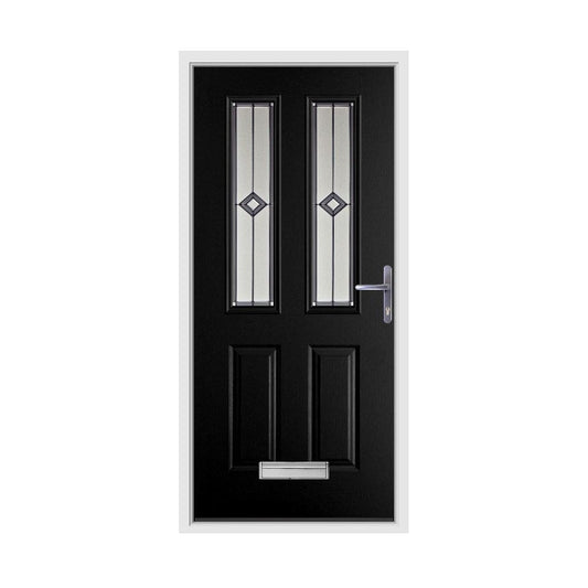 BCD black composite lever door with white frame