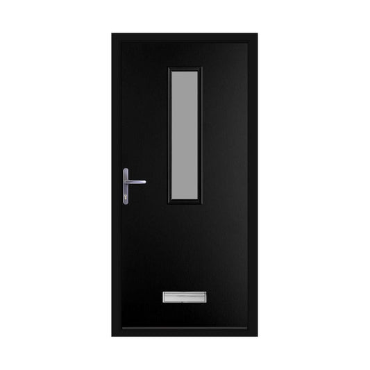 BCD black composite lever handle door with matching frame
