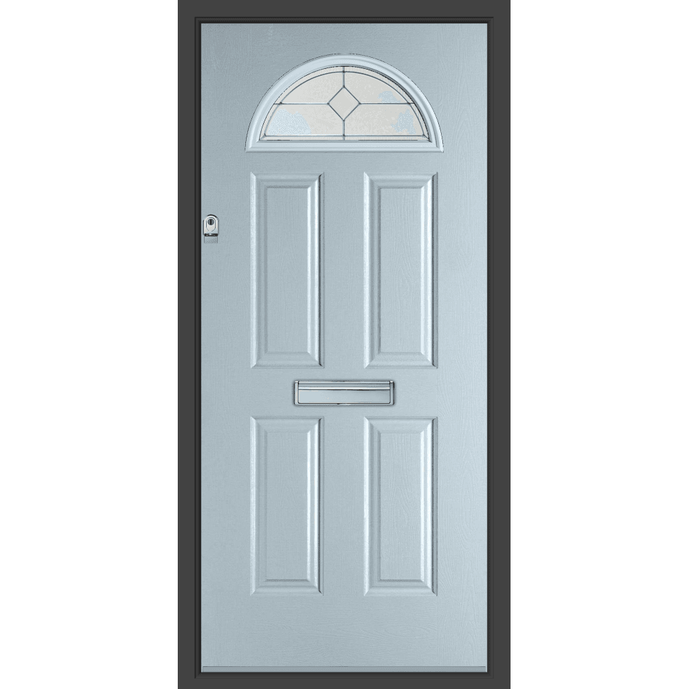 BCD Duck Egg Blue Composite Lever Handle Door With Anthracite Grey Frame 892X2075MM #1020